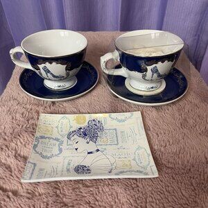 BNWT x2 Disneyland Paris Cinderella Teacup And Saucer WITH Additional tray